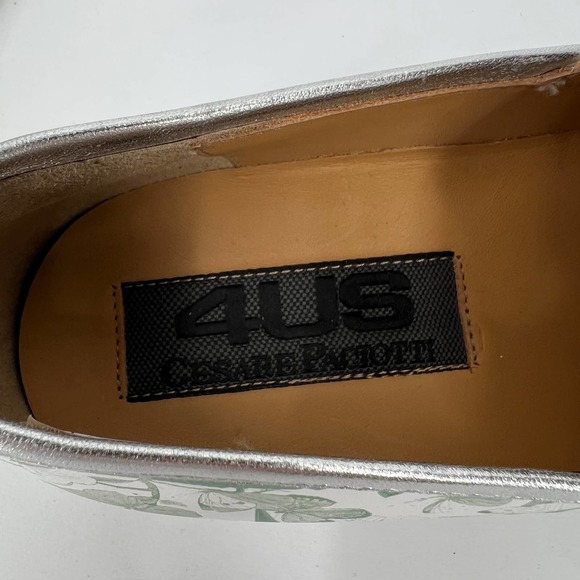 CESARE PACIOTTI 4US Shoes Women 36 White Green Butterfly Printed Slip On Sneaker - Picture 7 of 11